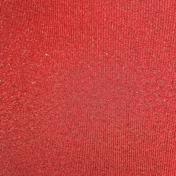 #309 SALON Z- SAKS FIFTH AVENUE- RED SPARKLED SWEATER: SIZE: 1X - Picture 5 of 5